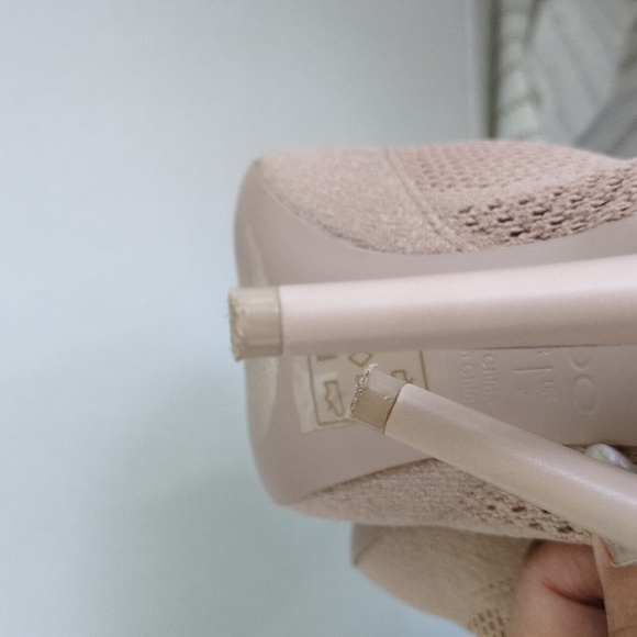 Aldo Peep Toe, Stretchy Knit Ankle Bootie Lt Pink - Picture 4 of 6